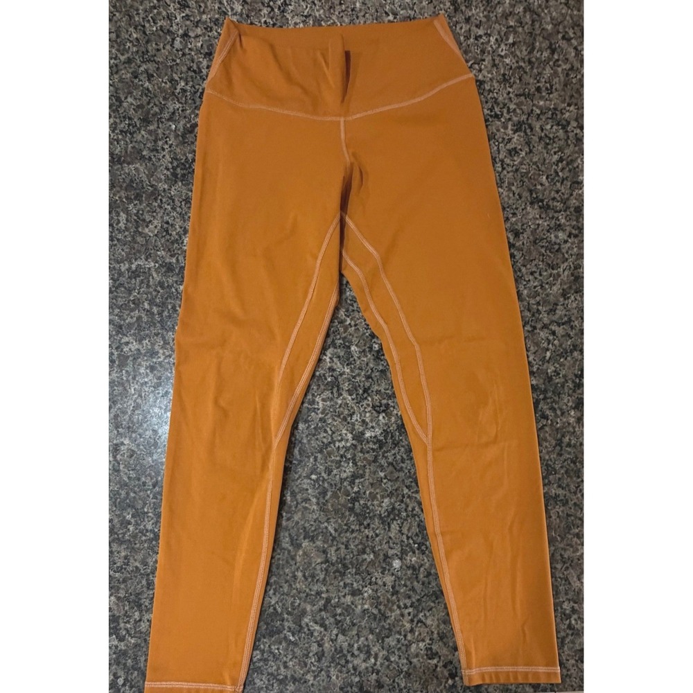 Yunoga Women Burnt Orange High Waisted‎ Yoga Leggings Size Large Workout Tights